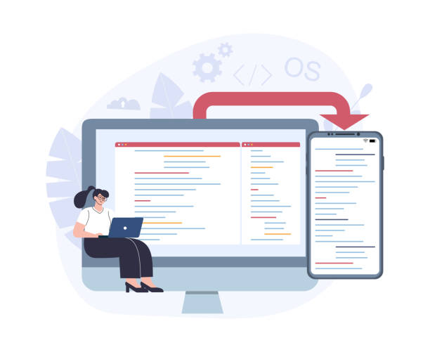 cross-platform software development concept. - 系統軟件 幅插畫檔、美工圖案、卡通及圖標